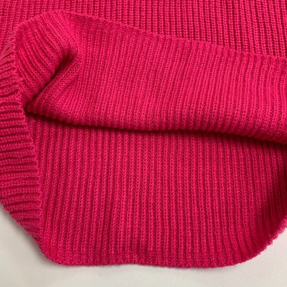 Lucky Brand Knit V Neck Tunic Sweater Women XS Extra Small Hot Pink Cotton Blend - Picture 8 of 12